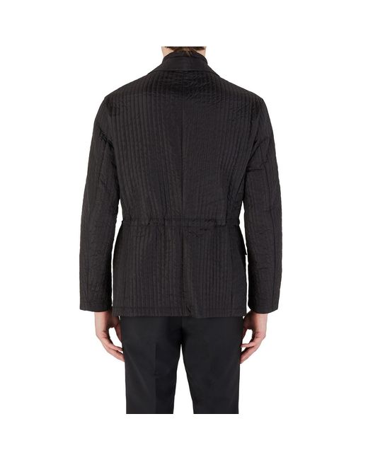 Emporio Armani Black Quilted Blazer for men