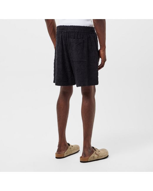 Represent Black Rep All-Over Towel Fabric Shorts for men