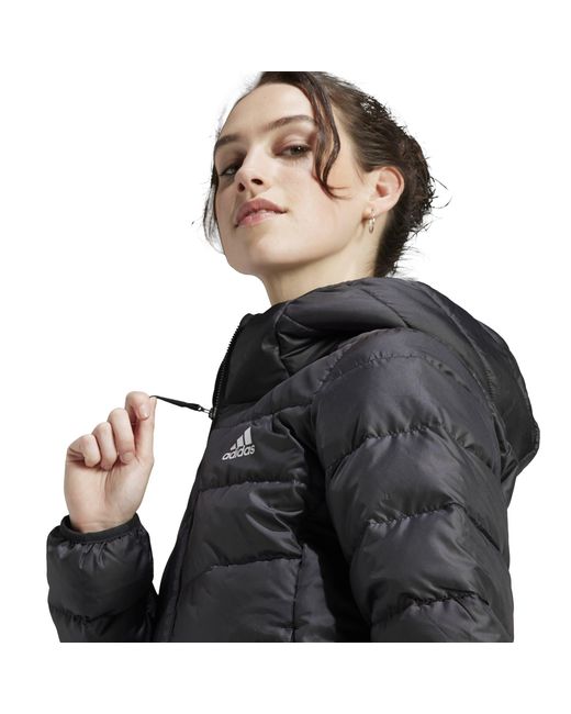 Adidas Gray Essentials Light Water Resistant Duck Down Slim Fit Down Jacket