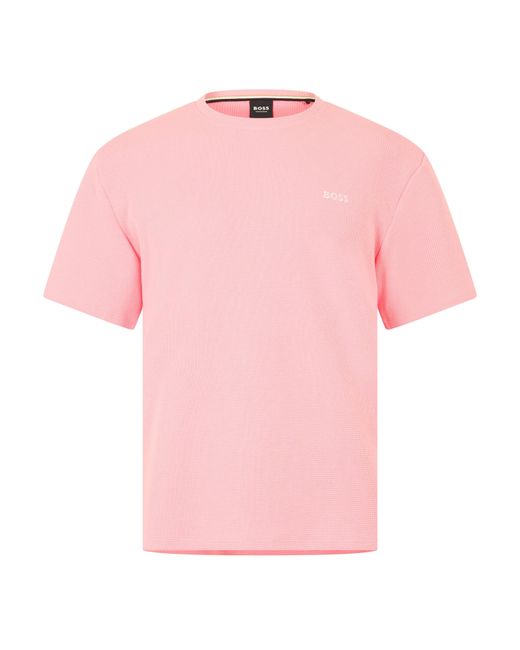 Boss Pink Bodywear Waffle T-Shirt With Structured Design for men