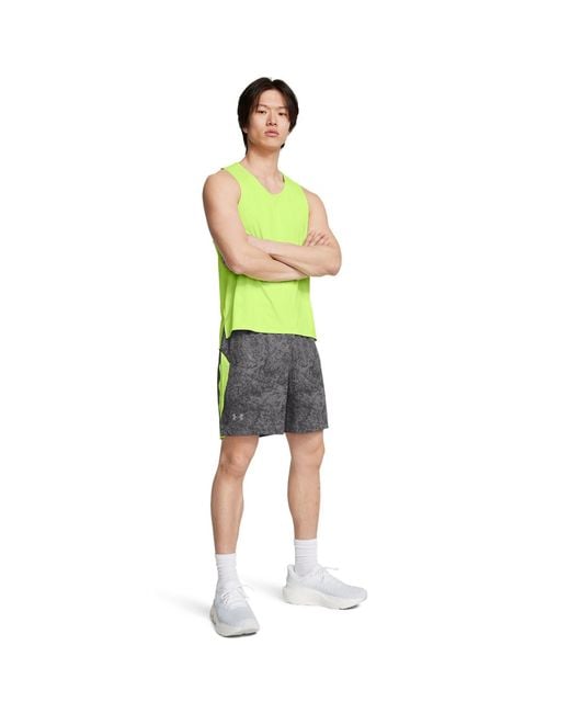 Under Armour Gray Launch Pro Printed Performance Running Shorts for men