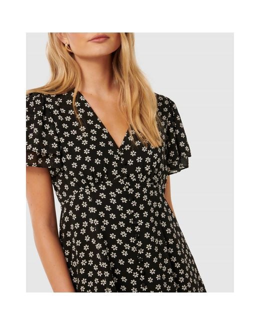 Forever New Black Pria Button Through Mini Dress