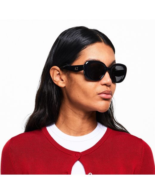 COACH Black Oval Sunglasses