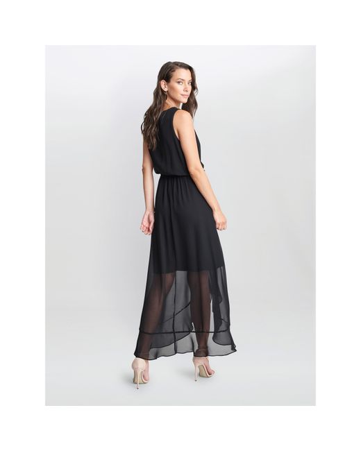 Gina Bacconi Black Imogen Sleevless Wrap Dress