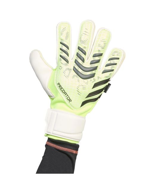 Adidas White Predator Match Fingersave Goalkeeper Gloves Adults