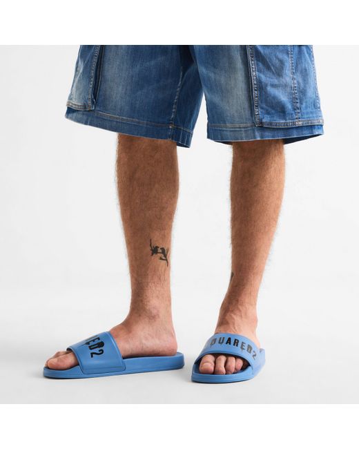 DSquared² Blue Spray Sliders for men