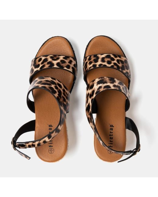 Firetrap Black Ella Ladies Back-Strap Wedge Sandals