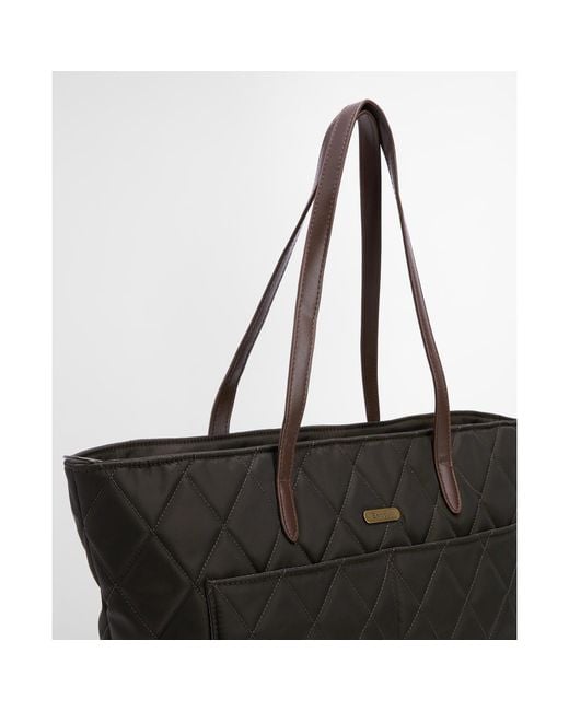Barbour Black Quilted Tote Bag