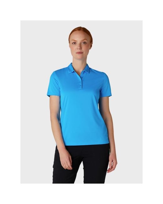 Callaway Apparel Blue Tournament Golf Short-Sleeve Performance Polo Shirt