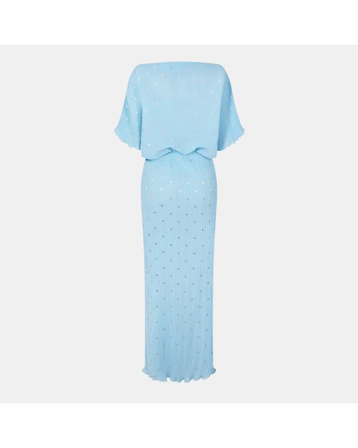 Never Fully Dressed Blue Plisse Tilly Dress