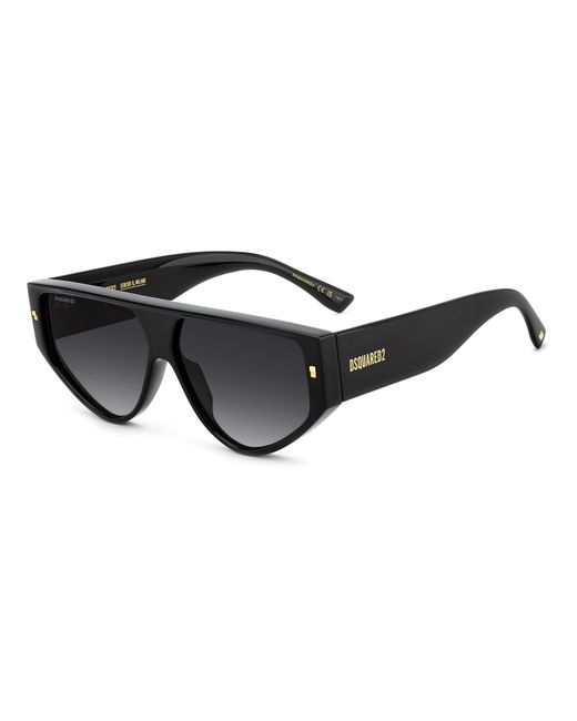 DSquared² Black Flat Top Aviator Sunglasses for men