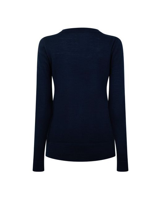 Biba Blue Merino Logo Jumper