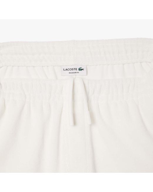 Lacoste White Regular-Fit Terry Knit Paris Shorts for men