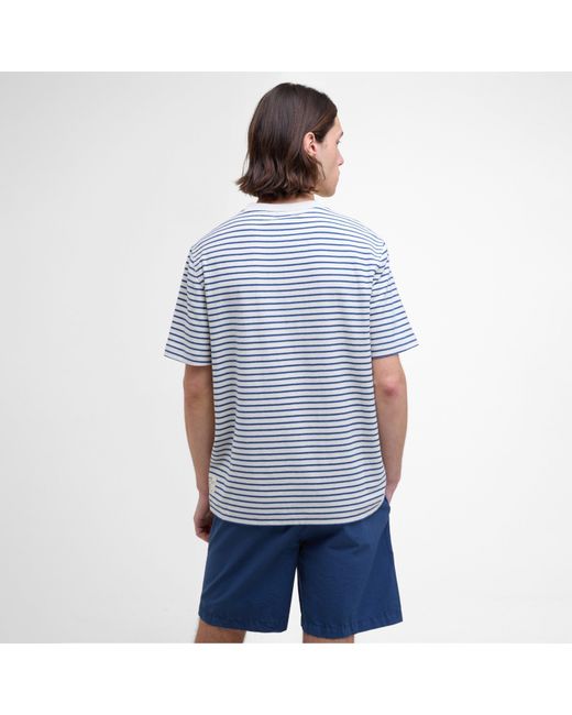 Barbour Blue Frensham Striped T-Shirt for men