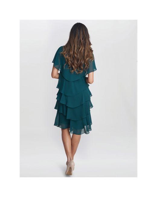 Gina Bacconi Blue Bella Georgette Tiered Dress
