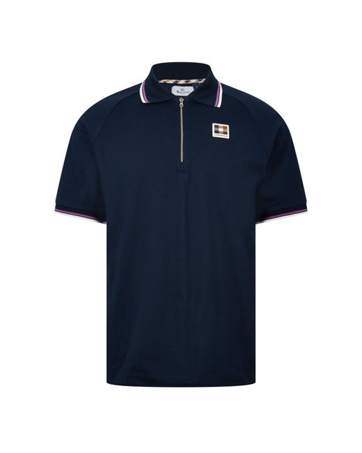 Aquascutum Blue Short Sleeve Polo Shirt for men