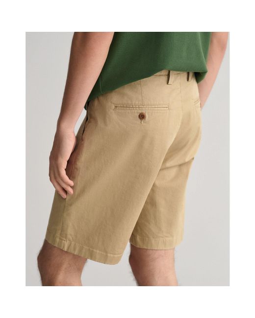 Gant Green Slim Fit Twill Shorts for men