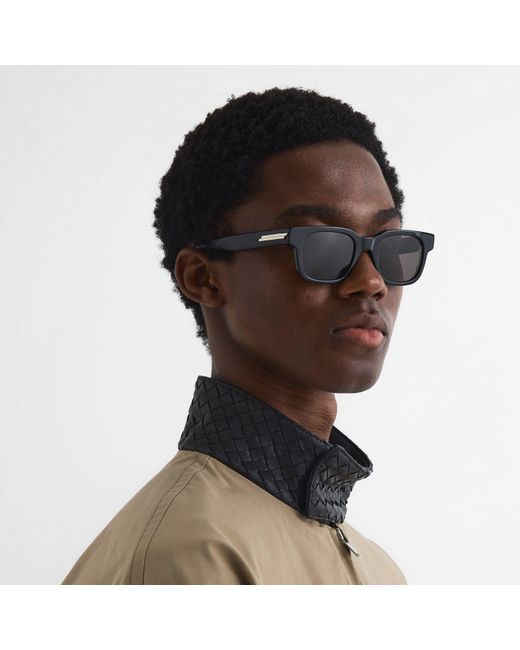 Bottega Veneta Black Bv1411S Rectangle Sunglasses for men