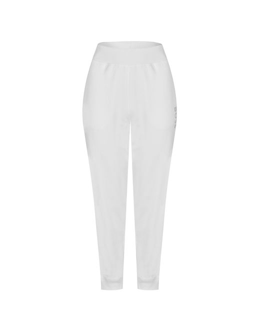 Boss White Ejoy Jog Soft Cotton Blend Bottoms