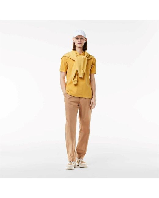Lacoste Yellow Tonal Short Sleeve Polo Shirt for men