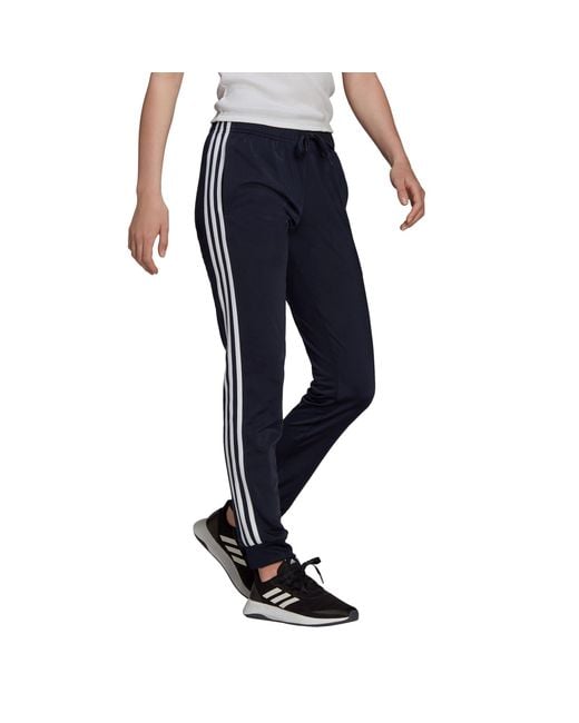 Adidas Blue Primegreen Essentials Warm-up Slim Tapered 3-stripes Track Pants