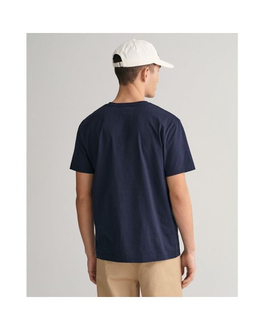 Gant Blue Regular Fit Shield T Shirt for men
