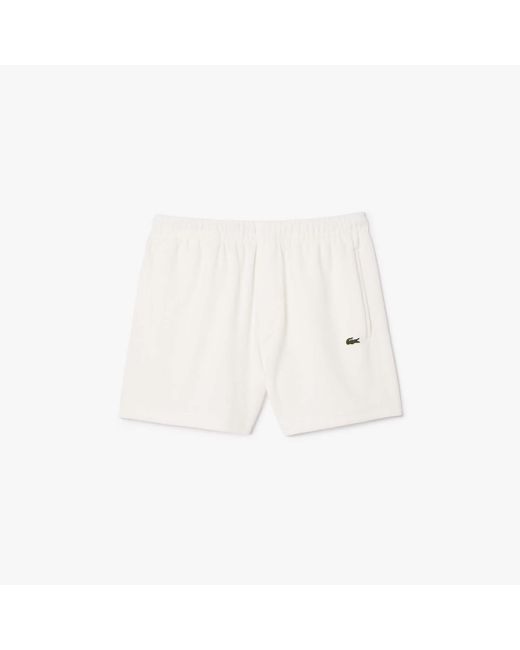 Lacoste White Regular-Fit Terry Knit Paris Shorts for men