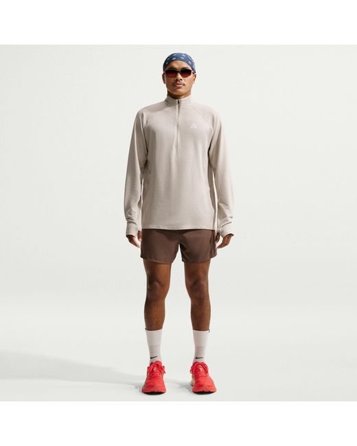Nike Gray Trail Long Sleeve Running Top for men