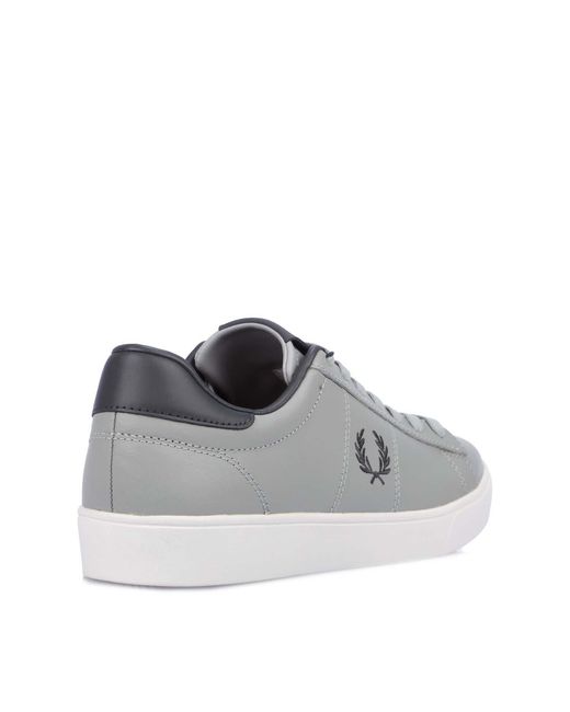 Fred Perry Gray Spencer Leather Trainers Size 6 for men