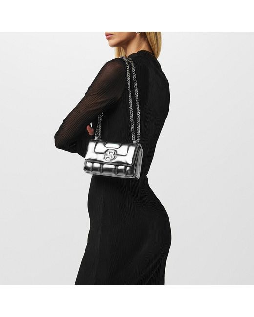 Boss Black Eviba Mesh Long Sleeve Funnel Neck Bodycon Dress