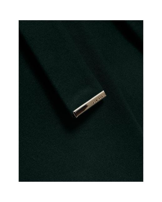 Ted Baker Green Rose Belted Midi Wool Long Sleeve Coat