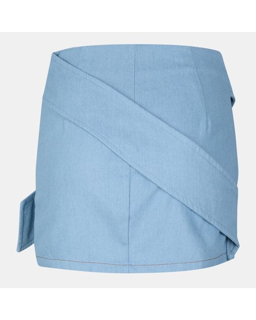 Missy Empire Blue Mid Wash Pastel Denim Belted Mini Skirt