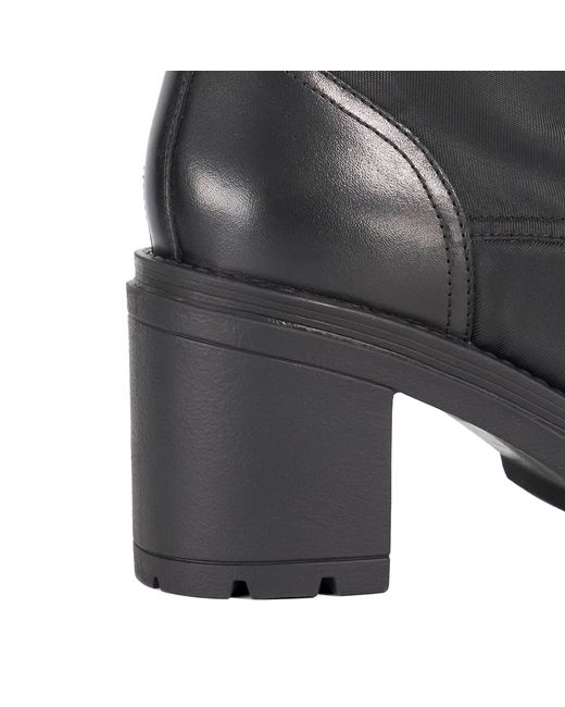 Dune Black Plotting Block Heel Ankle Boots