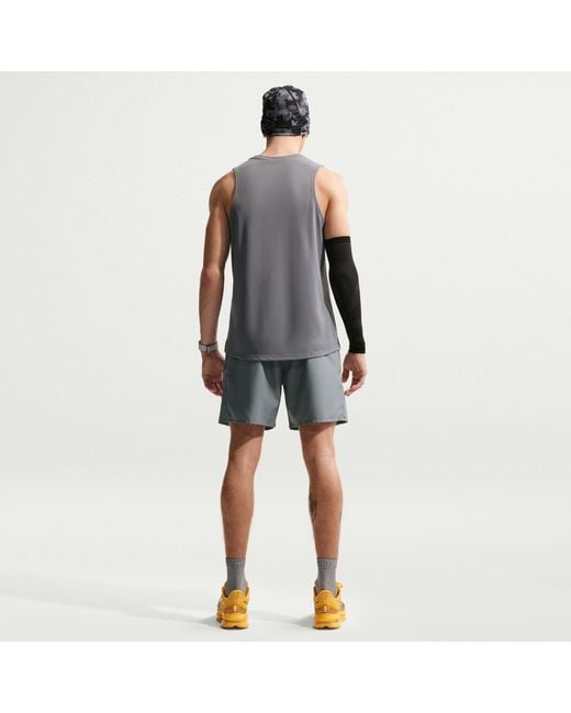 Nike Gray Miler 7 Performance Running Shorts for men