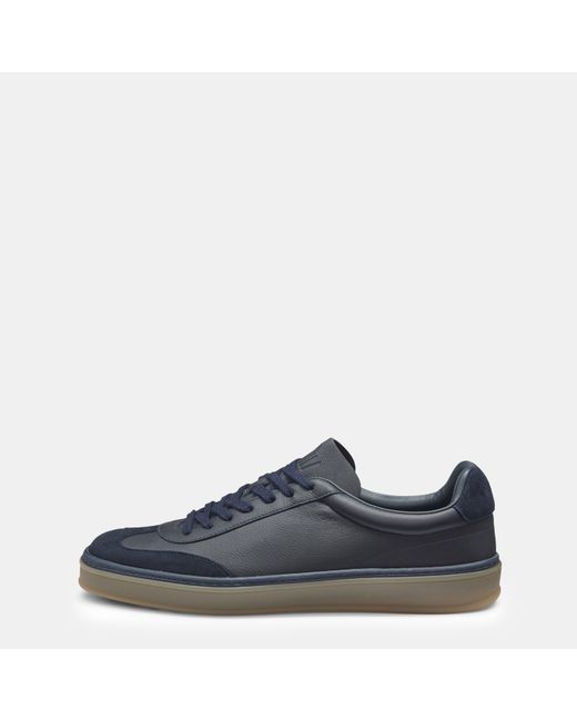 Boss Blue Zarek Suede Leather Low-Top Trainers for men