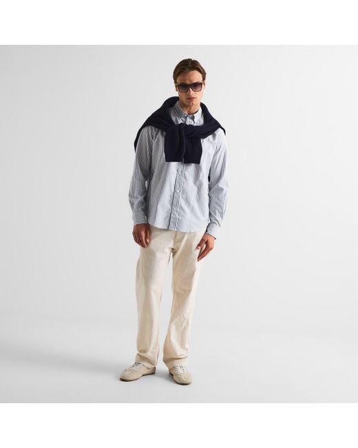 Maison Kitsuné Gray Profile Fox Button Long Sleeve Plain Shirt for men