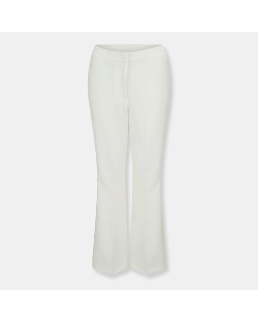 French Connection White Arlette Straight Leg Trousers