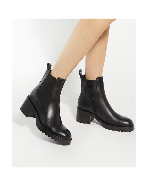 Dune Black Positivity Ankle Heeled Boot