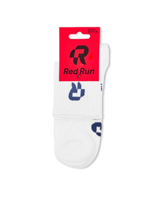 Red Run White Organic Cotton Socks
