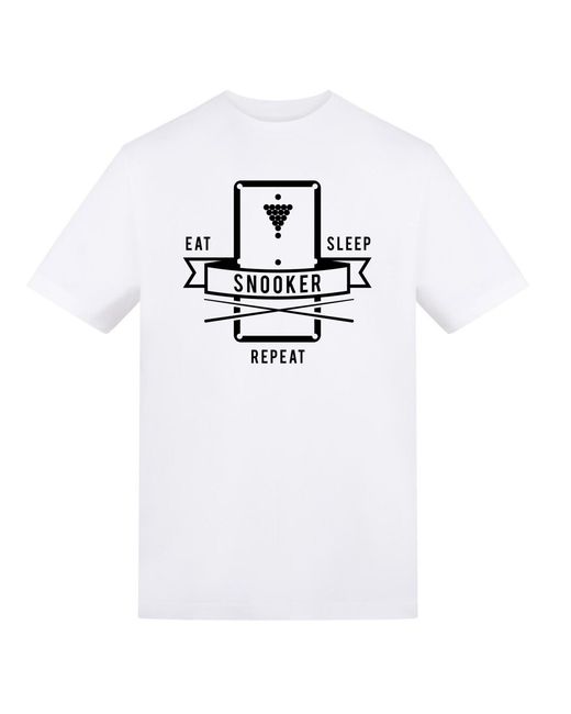AWD White Adults Printed Snooker Tee