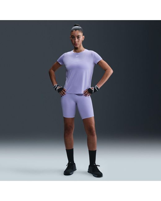 Nike Purple Dri-Fit One Standard Fit Short-Sleeve Top