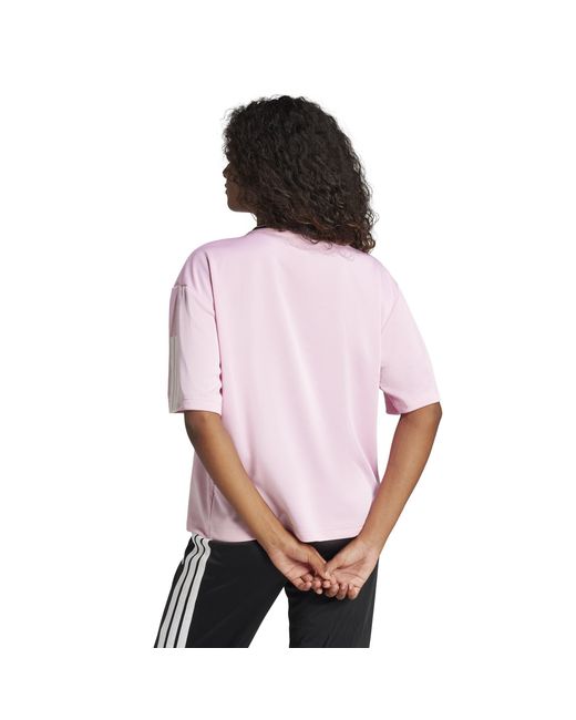 Adidas Pink Tiro Cut 3-Stripes Colorblock Boyfriend T-Shirt