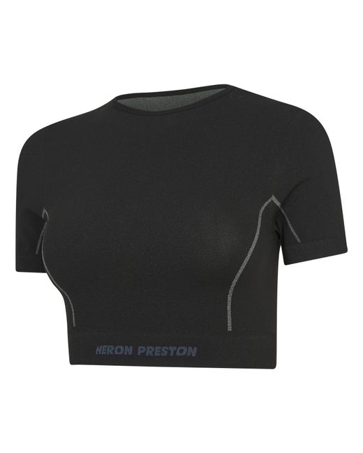 Heron Preston Black Active Short Sleeve Crop Top
