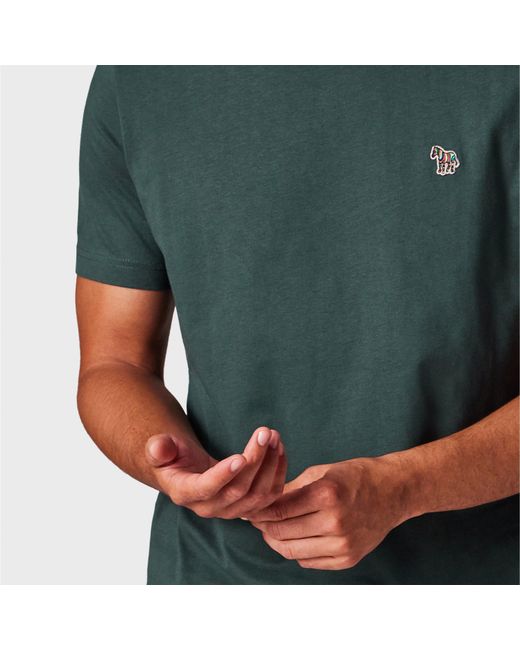 Paul Smith Green Regular Fit Zebra Crew-Neck T-Shirt for men