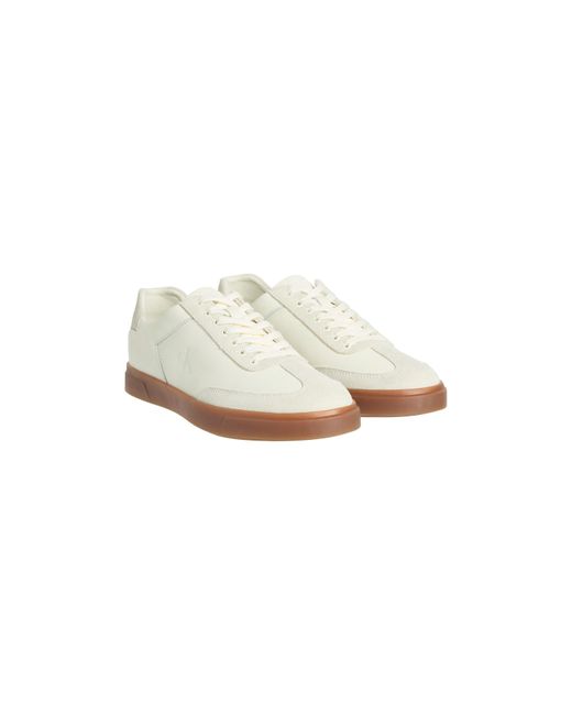 Calvin Klein White Leather Court Trainers