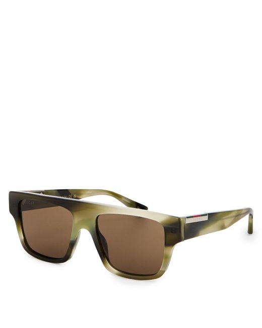 Gucci Green Uv Protection Rectangle Sunglasses for men