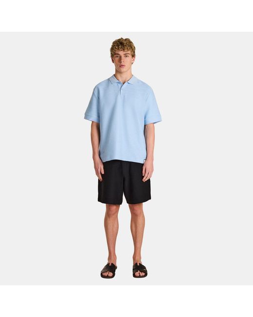 PREVU Blue Ottoman Short Sleeve Polo Shirt for men