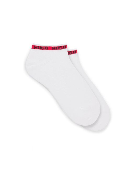 HUGO White 2 Pack Of Tape Logo Socks for men