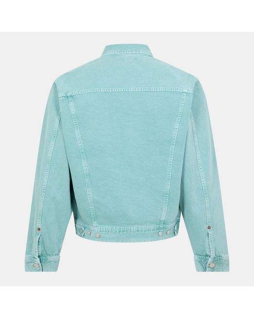 Replay Blue Structured Denim Button-Through Jacket for men