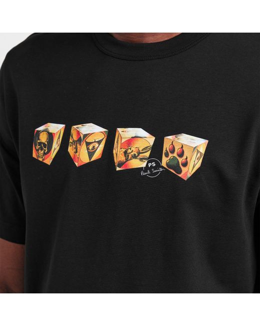 Paul Smith Black Cube Graphic T-Shirt for men